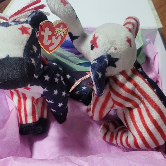 TY BEANIE BABIES RIGHTY AND LEFTY 2000 RARE - Picture 3 of 5
